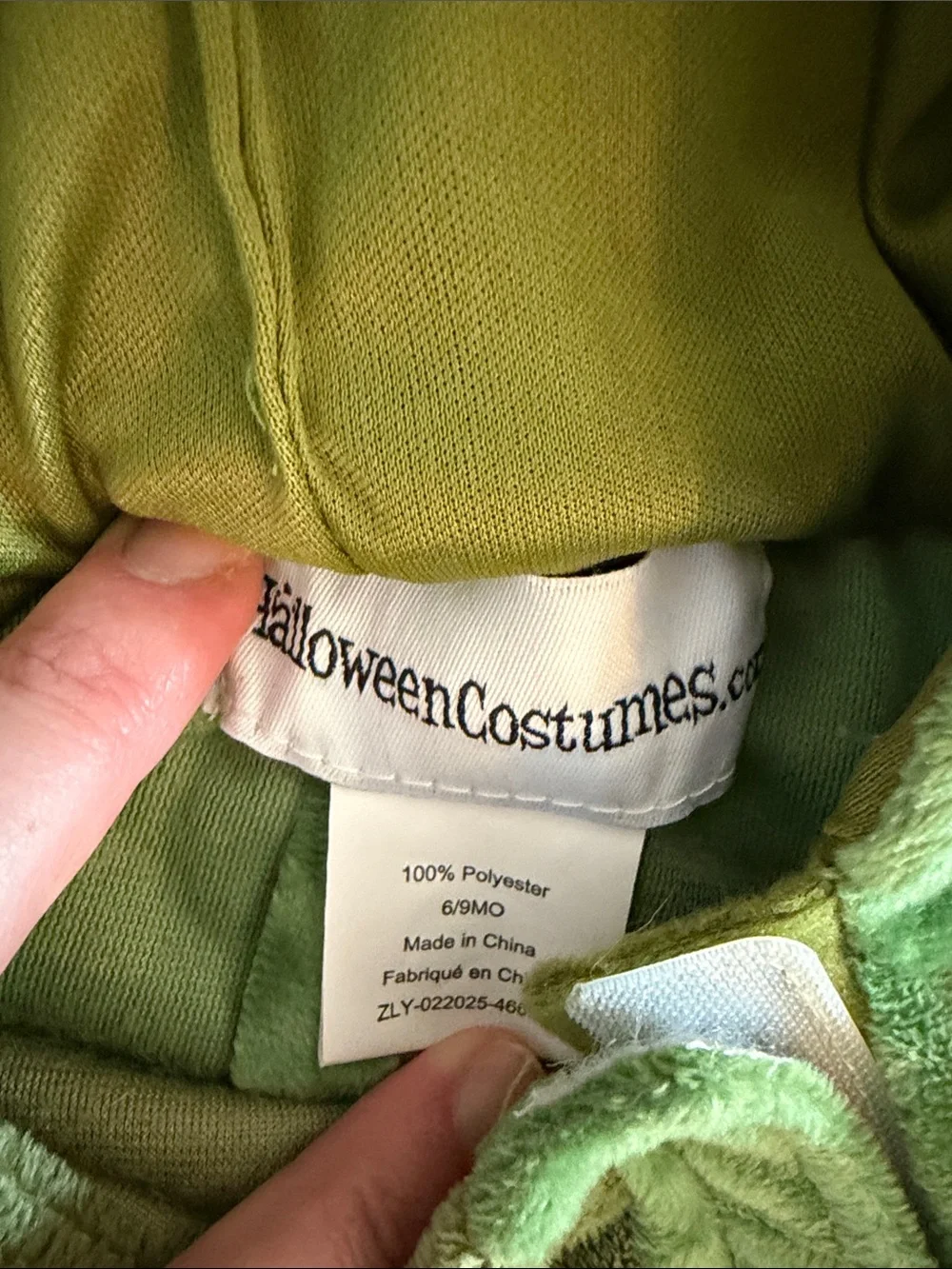Baby 6-9 month Green Frog Hooded Costume One-Piece